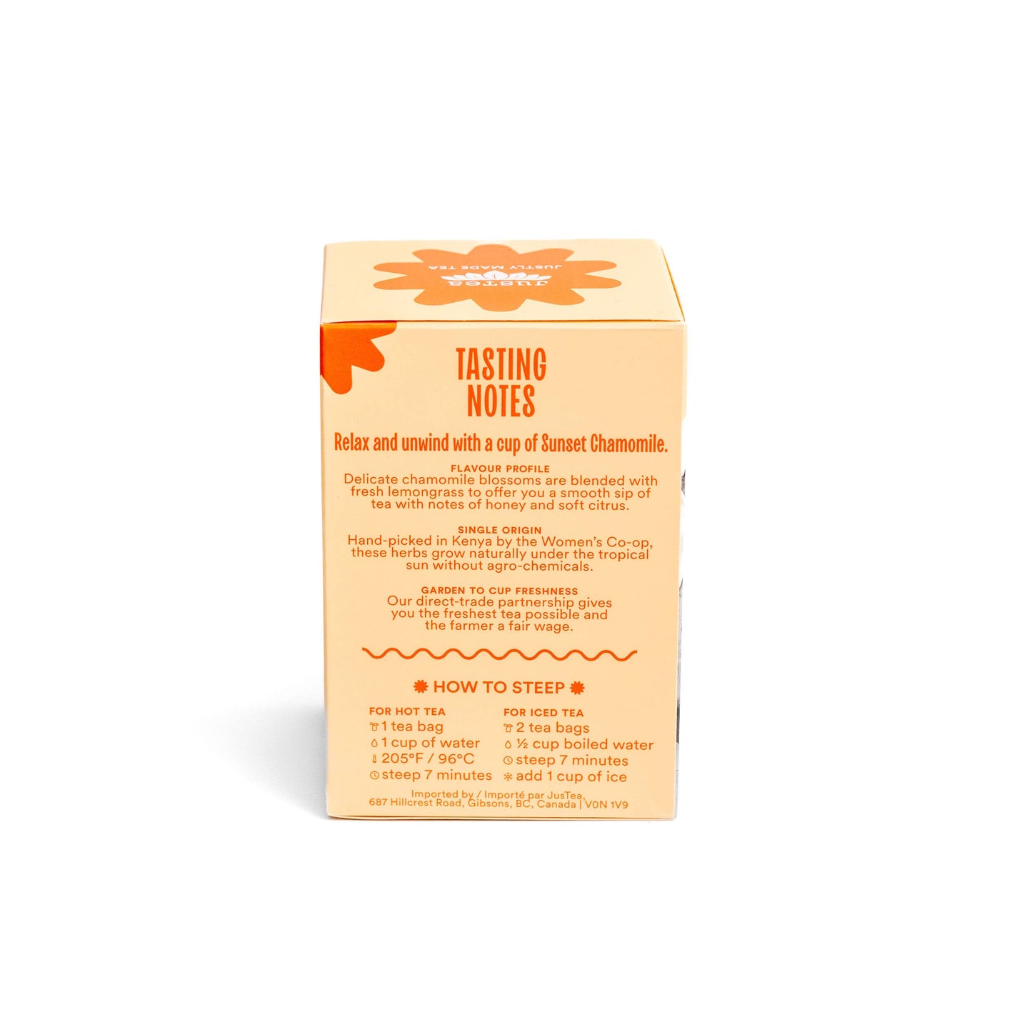 Sunset Chamomile Tea Bags - Organic, Fair-Trade, Herbal Tea