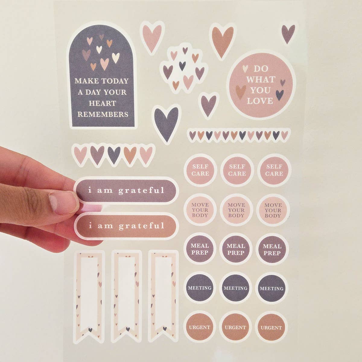 Little Hearts | Inspirational Affirmations | Washi Planner Sticker Sheet