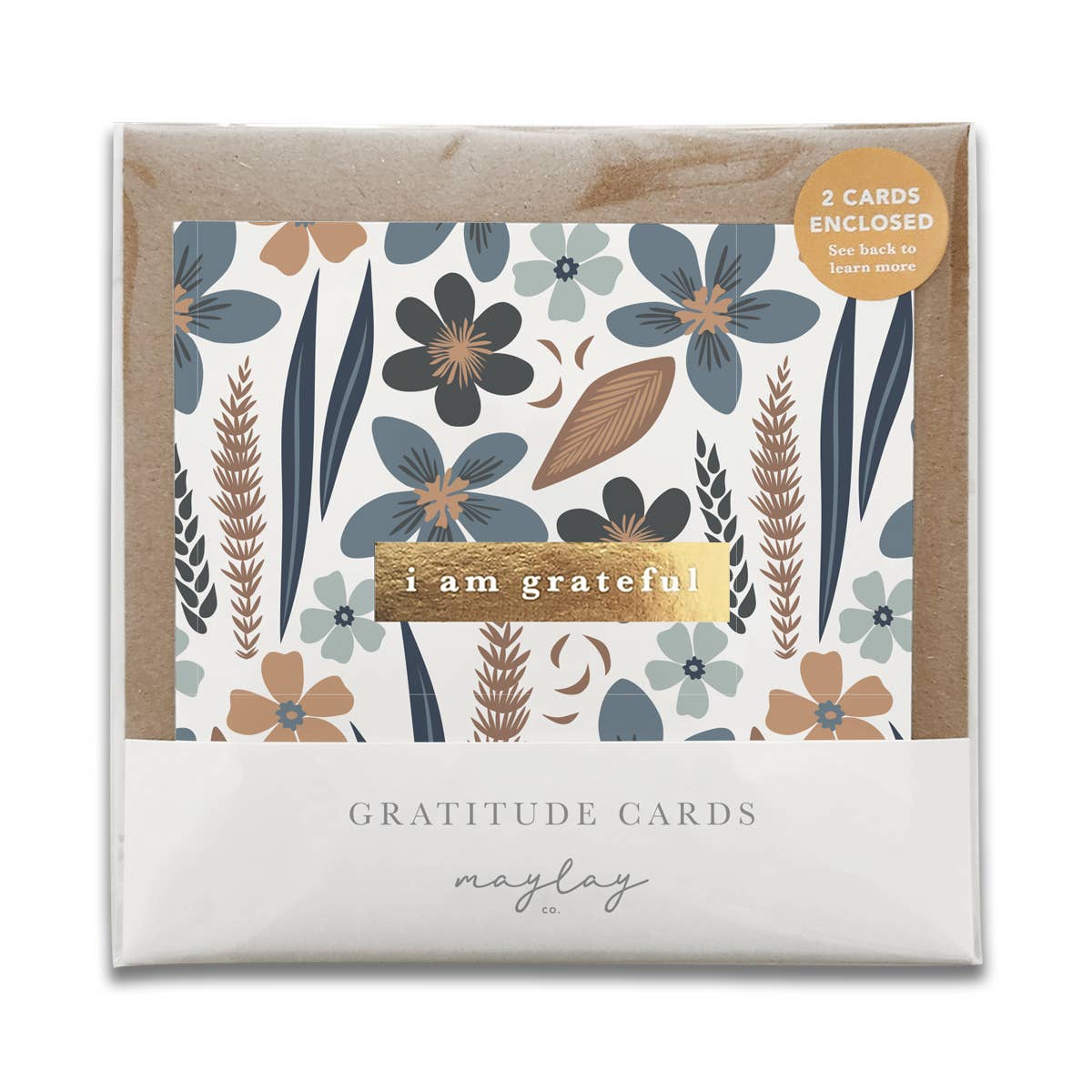 “I Am Grateful” Misty Bloom Floral | Gratitude Greeting Card
