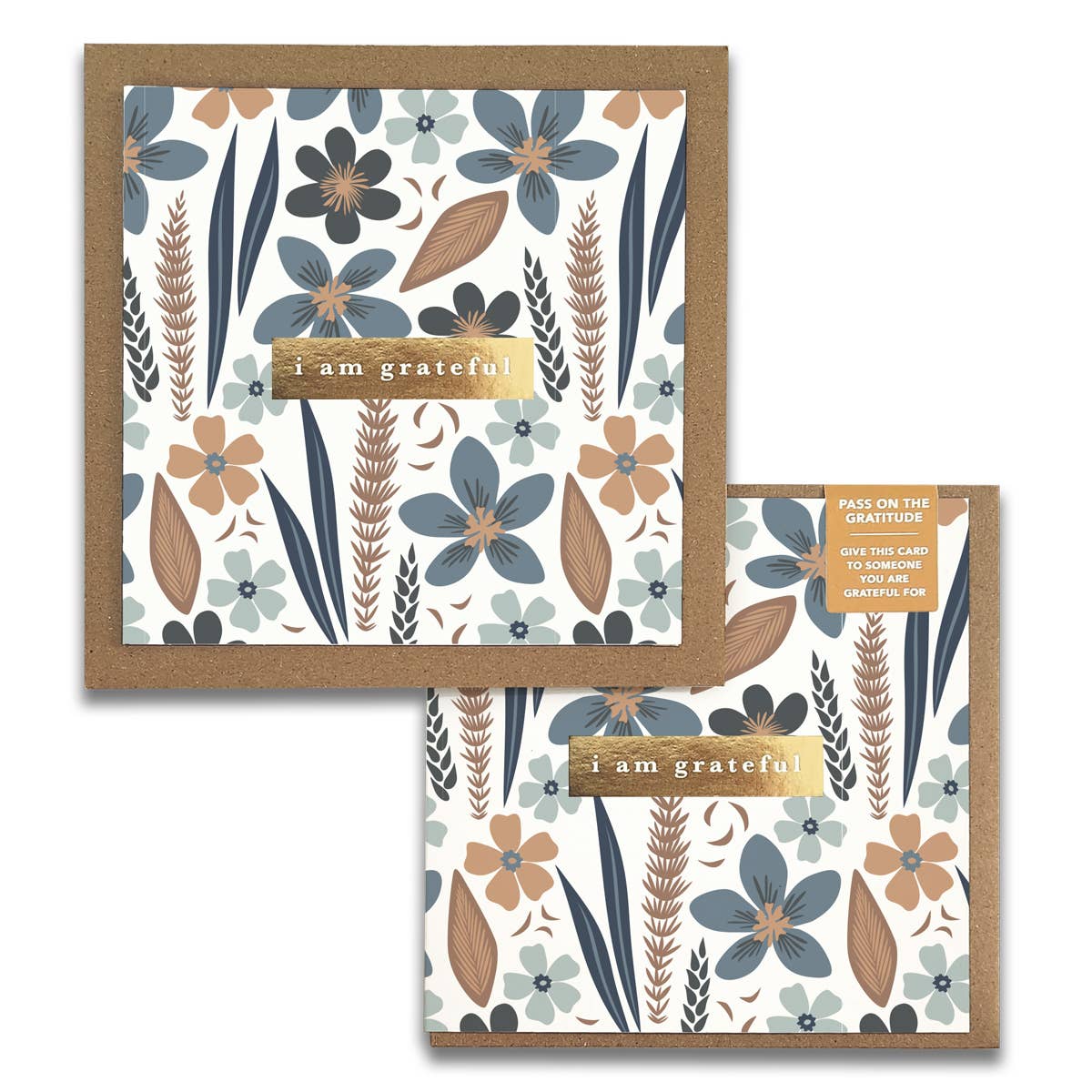 “I Am Grateful” Misty Bloom Floral | Gratitude Greeting Card