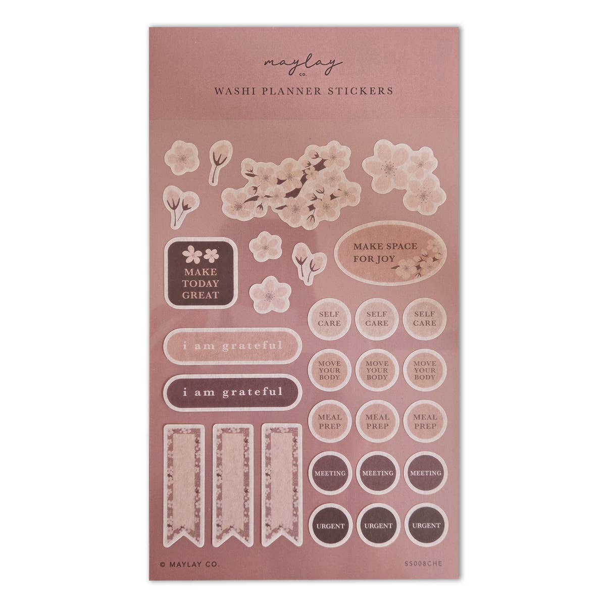 Cherry Blossoms | Inspirational Affirmations | Washi Planner Sticker Sheet