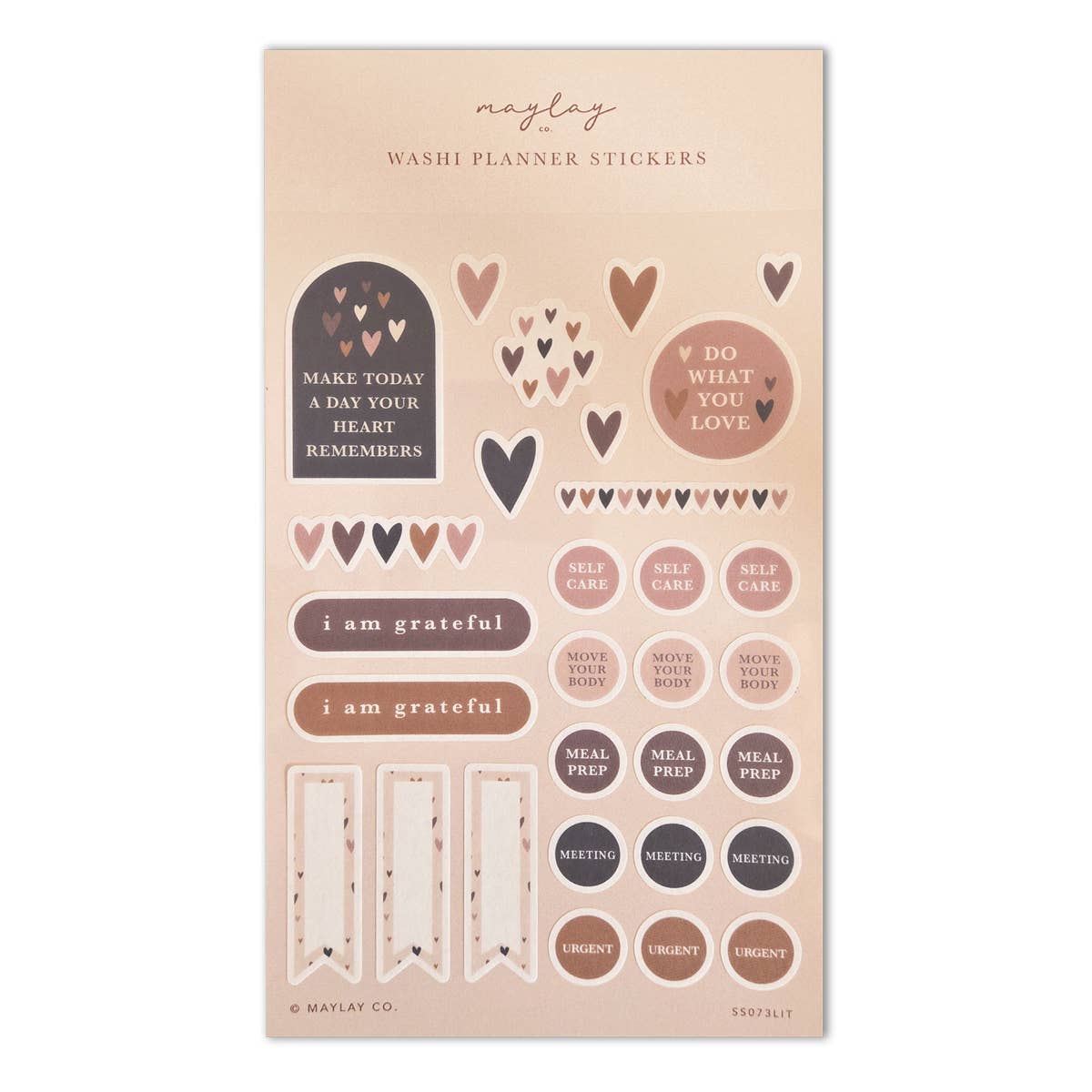 Little Hearts | Inspirational Affirmations | Washi Planner Sticker Sheet